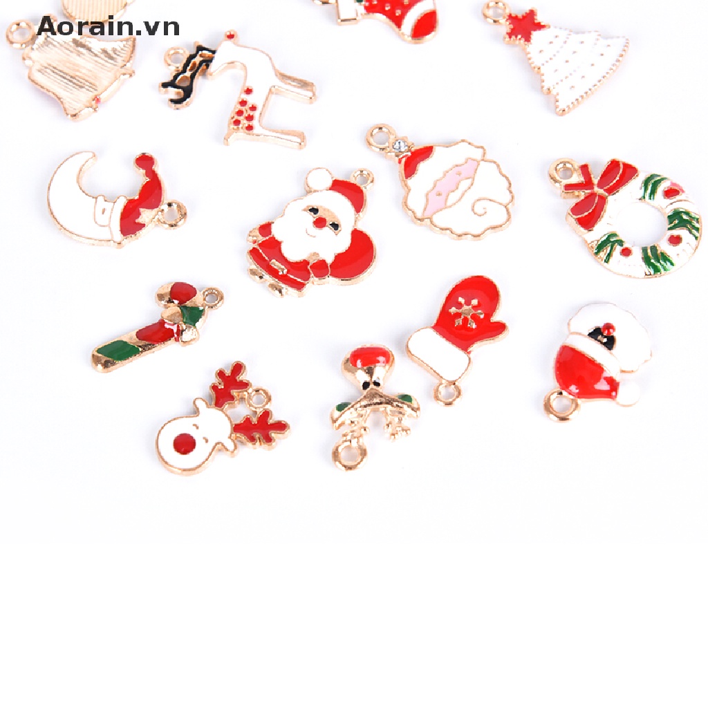 Bộ 20 Phụ Kiện Trang Trí Giáng Sinh Bằng Hợp Kim Tráng Men Xinh