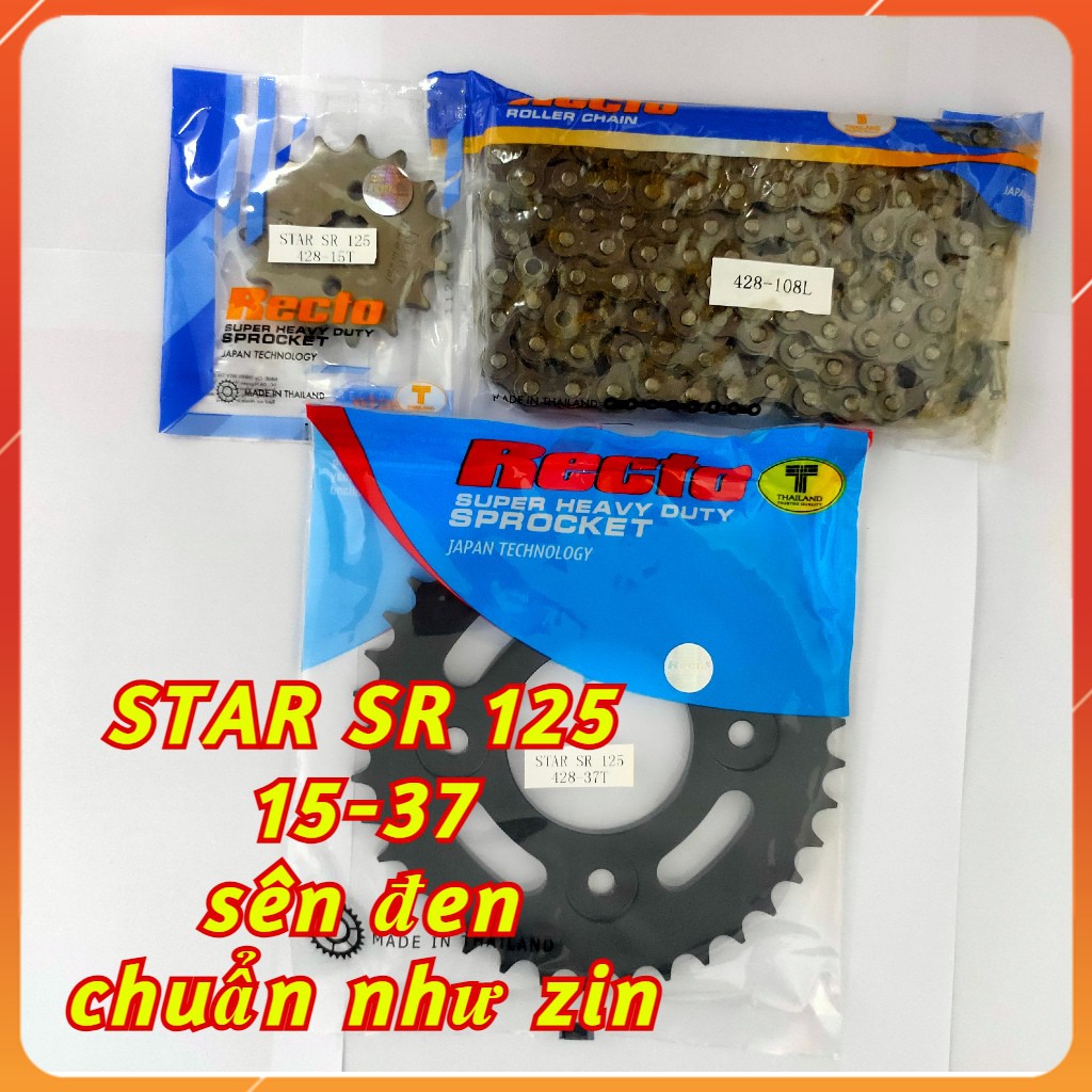 Nhông sên dĩa 15-37 RECTO chuẩn zin cho STAR SR 125