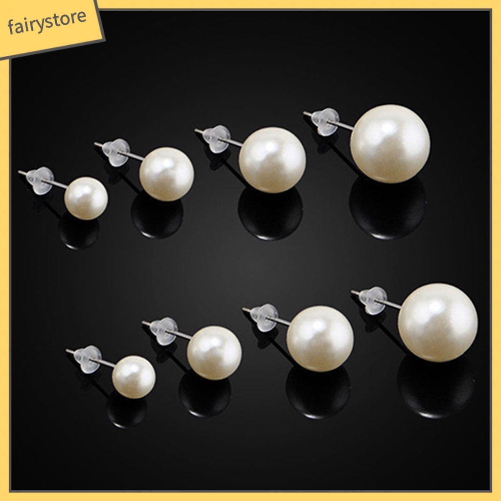 Set 12 đôi khuyên tai dạng xỏ hạt ngọc trai nhân tạo thanh lịch dành cho nữ