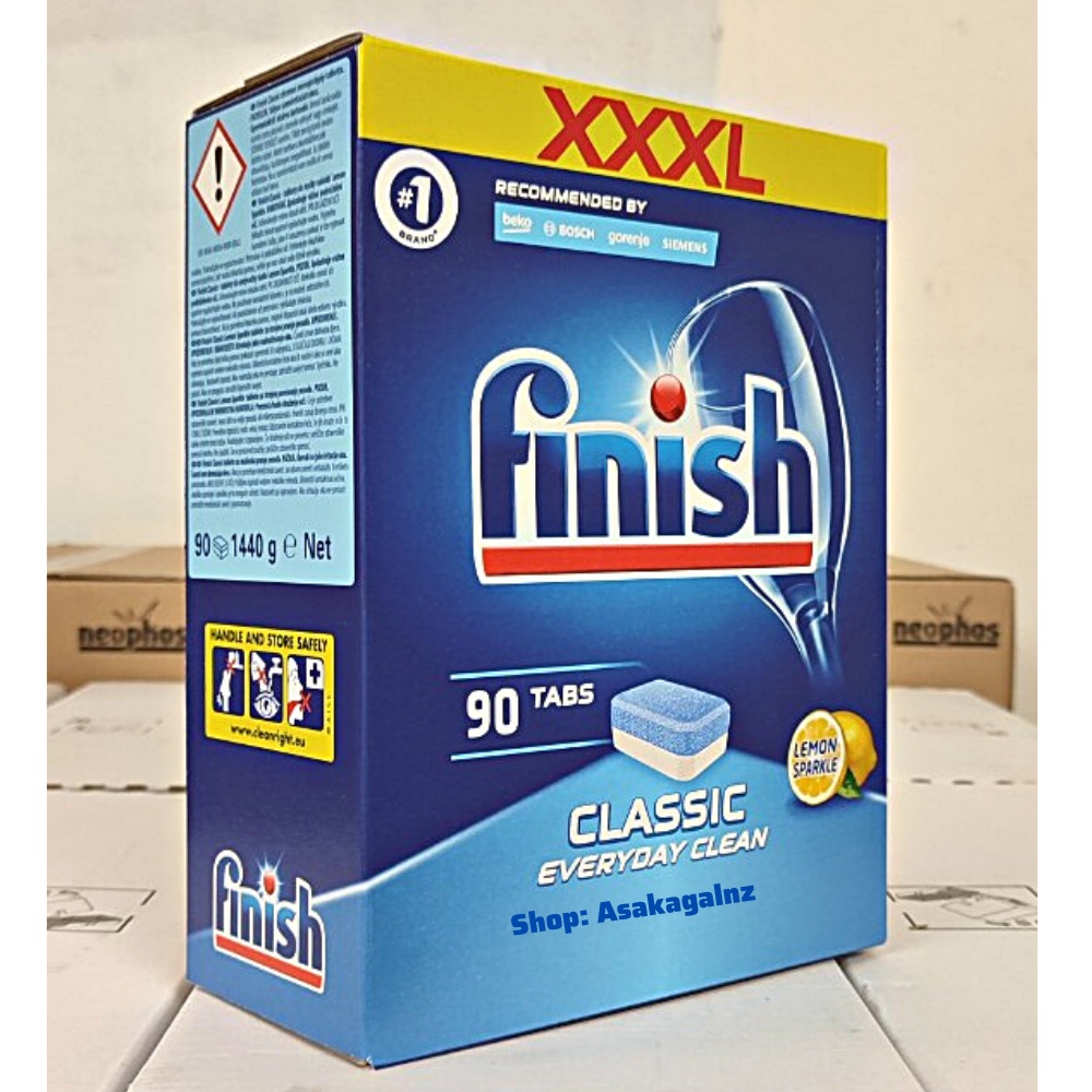 Viên rửa bát Finish Classic 90 viên[MỚI 2021], Hương chanh - Chính Hãng