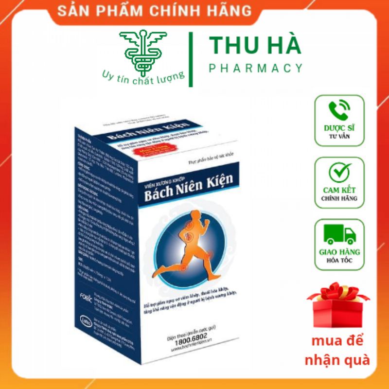 [Chính Hãng mua 1 tặng 1] bằng tem tích điểm- Bách Niên kiện lọ 80 viên - Hỗ trợ giảm nguy cơ viêm khớp , thoái hóa