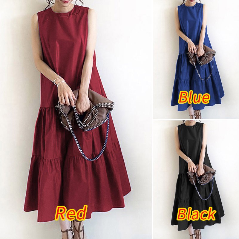 Đầm dài ZANZEA không tay thời trang cho nữ