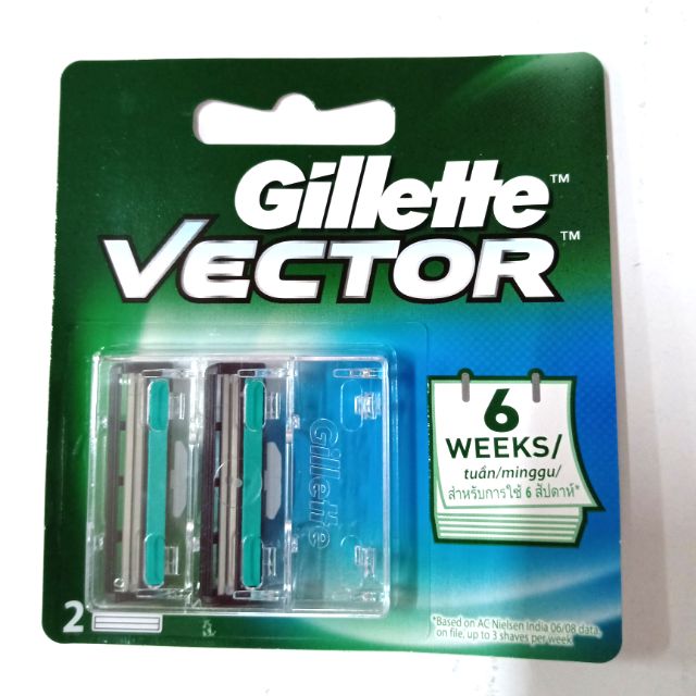 Lưỡi cạo râu Gillette vector vỉ 2 lưỡi cạo kép .