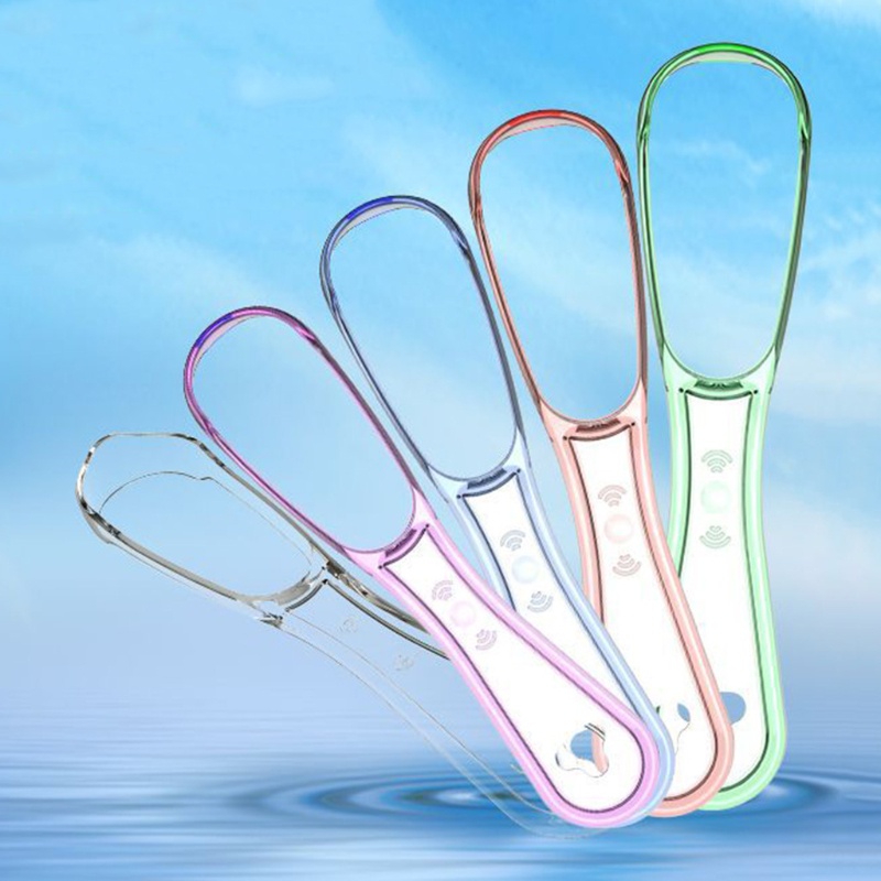 Dụng cụ cạo lưỡi Xixi hai mặt làm từ nhựa cấp thực phẩm chăm sóc răng miệng tiện lợi cho người lớn