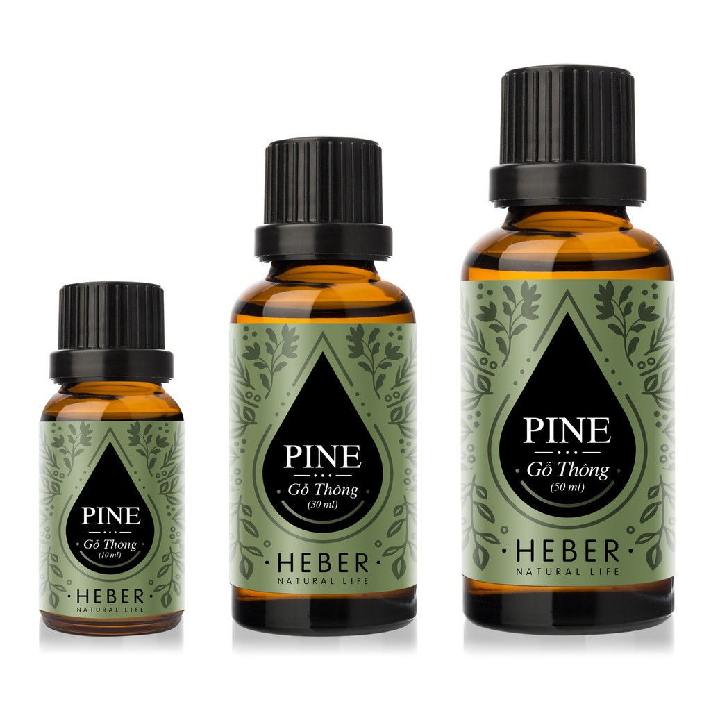 Tinh Dầu Gỗ Thông Heber Natural Life- Pine, Cao Cấp Nhập Khẩu, Thiên Nhiên Nguyên Chất Xông Phòng, Chai 10ml/30ml/50ml