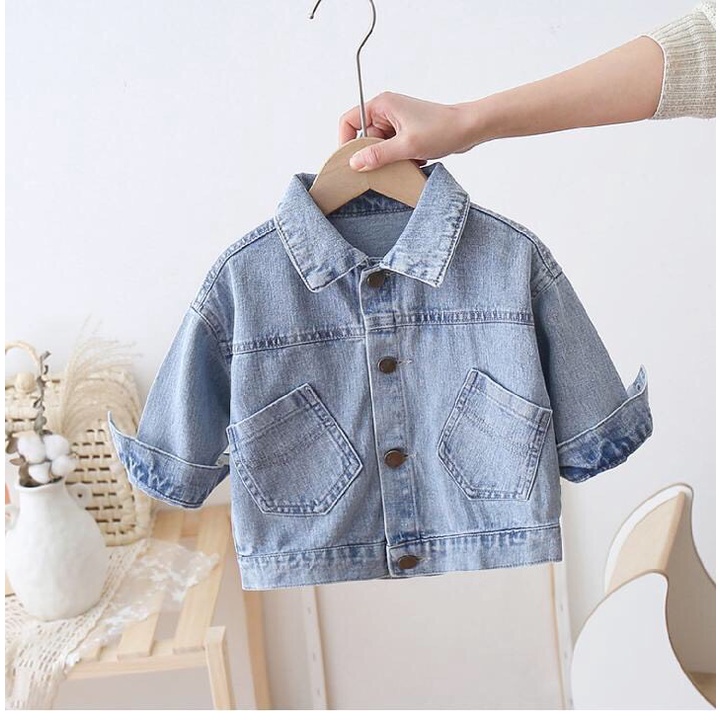 Áo khoác bò cho bé gái, bé trai - Áo khoác jean bé gái, bé trai từ 10 - 25kg - Mẫu mới nhất cực dễ thương