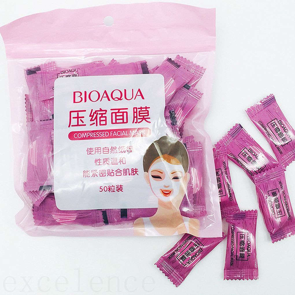Set 50 mặt nạ dạng nén chất liệu vải không dệt dùng một lần tiện dụng