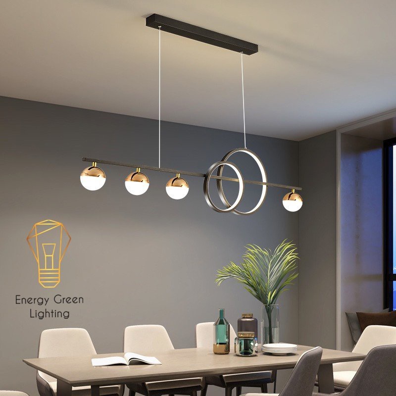 Đèn Thả 6 Bóng Energy Green Lighting DGT-2096 Vàng ,DGT-1508 Đen - 3 Chế Độ Ánh Sáng - Decor Trang Trí Phòng Ăn,Khách