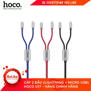 Cáp sạc 2 đầu cao cấp Hoco U17 Capsule - dài 1.5m - Hãng phân phối chính thức