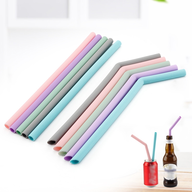 Ống Hút Silicon Nhiều Màu Dung Tích 20oz Kèm Cọ Rửa Tiện Dụng Thân Thiện Với Môi Trường