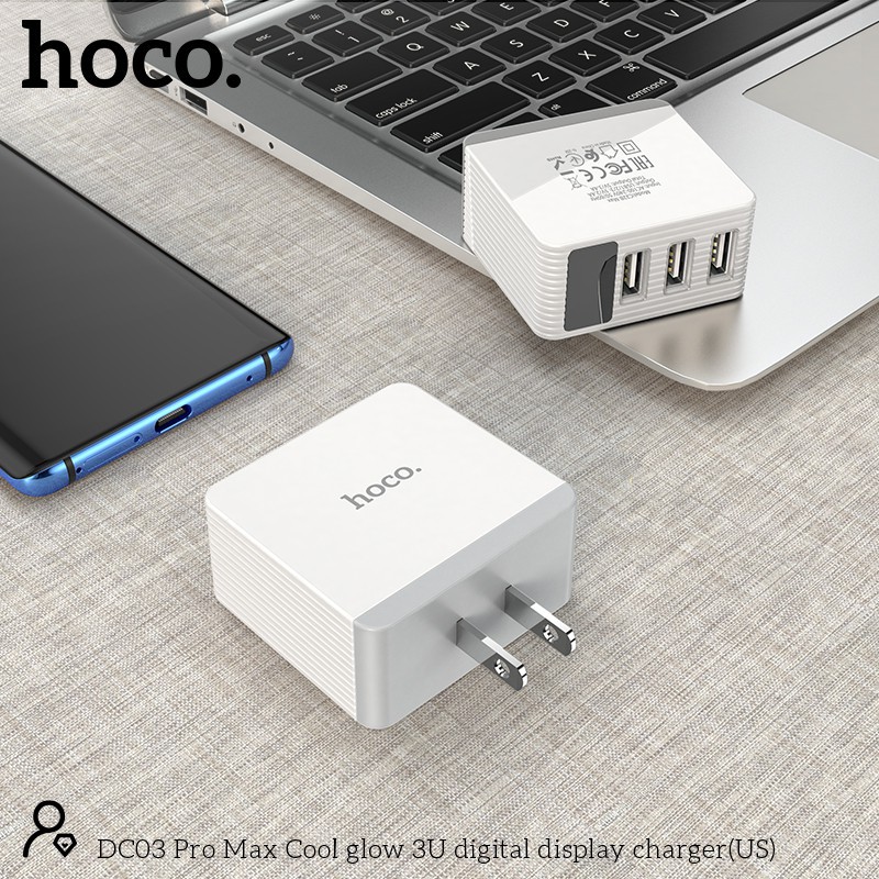 Cóc sạc nhanh 3 cổng USB 5A Hoco C22B Max