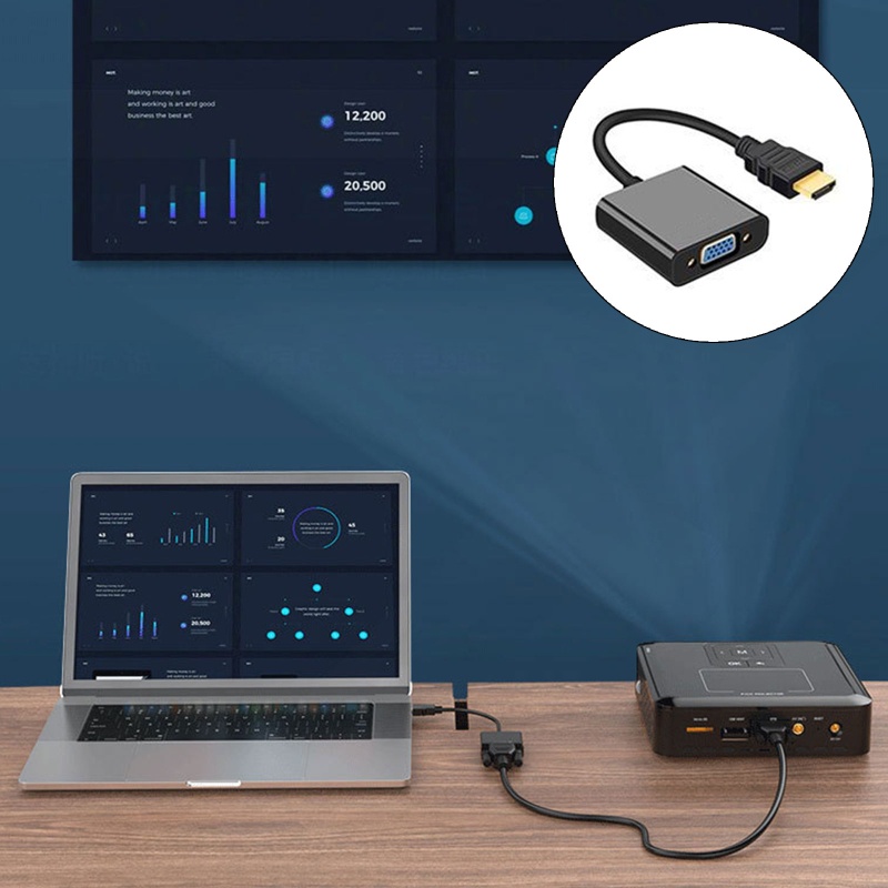 Bộ Chuyển Đổi Đầu Cắm HDMI Sang Cổng VGA Cho Laptop TV Máy Chiếu Công Suất Thấp