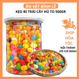 Kẹo bi trái cây 7 màu vị chua chua ngọt ngọt hũ to 500gr - Ăn vặt Sài Gòn