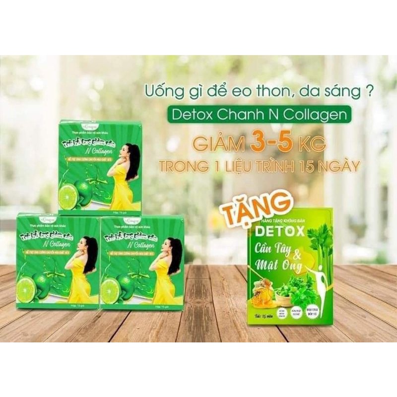 TRÀ HỖ TRỢ GIẢM CÂN NCOLLAGEN + TẶNG KÈM detox cần tây