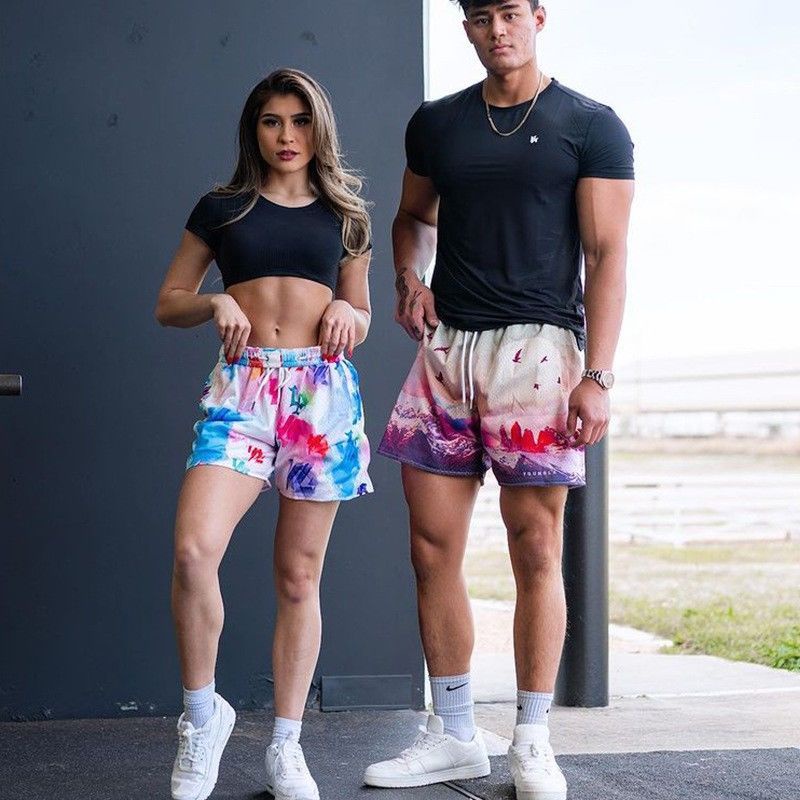 Quần Short Thể Thao Thoáng Khí Phong Cách Đường Phố Mỹ Mới Cho Nam Và Nữ