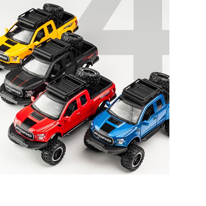 Xe mô hình ô tô Ford offroad bằng sắt tỉ lệ 1:32 có âm thanh động cơ và đèn