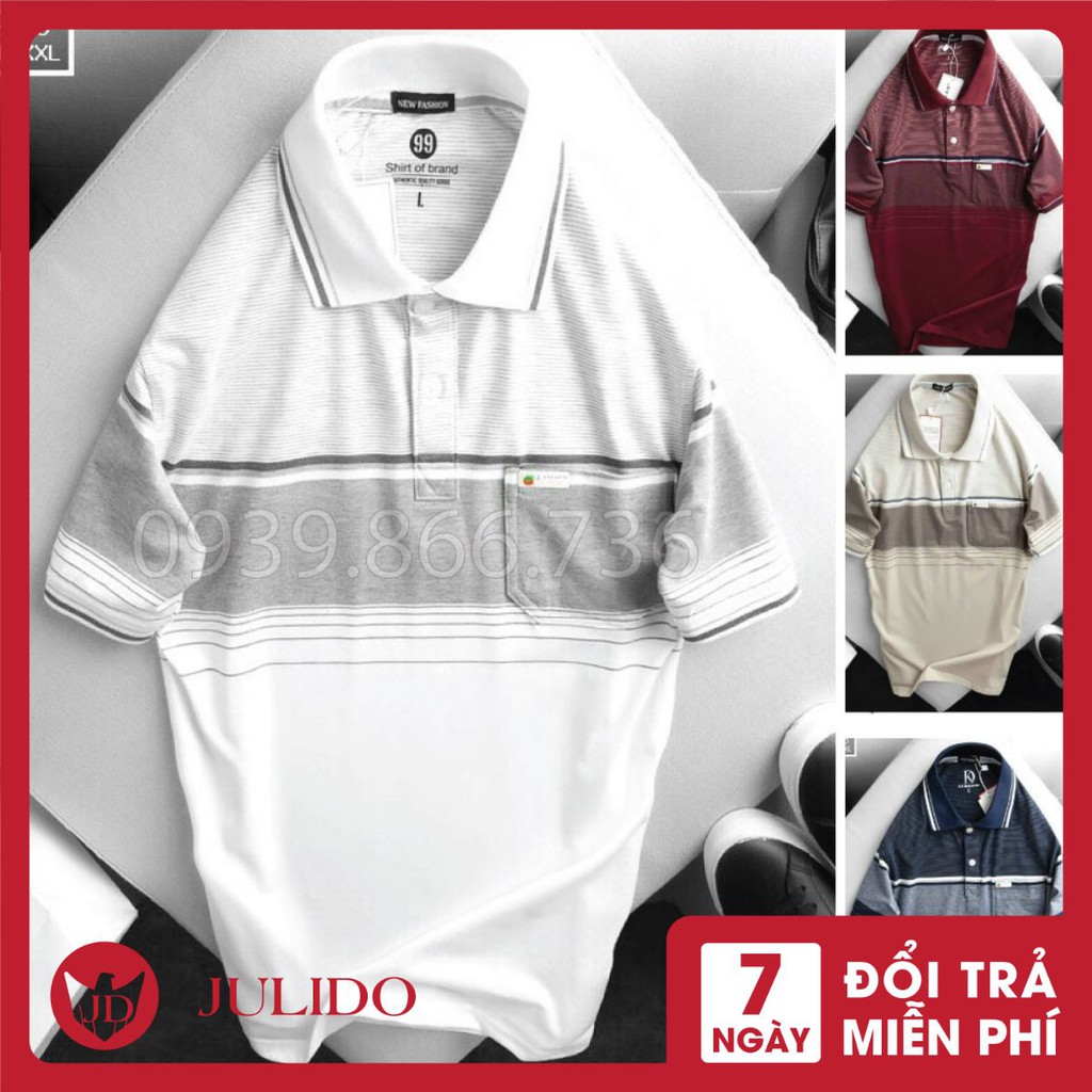 Áo Polo nam tặng Ba phối cổ bẻ có túi vải cá sấu Cotton xuất xịn,chuẩn form trẻ trung, thanh lịch