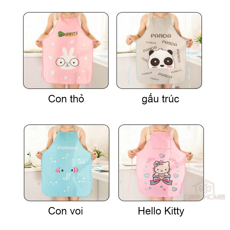 Tạp Dề PVC Hoạt Hình Cute- Beehome- Tạp dề nilon hình con vật siêu cute