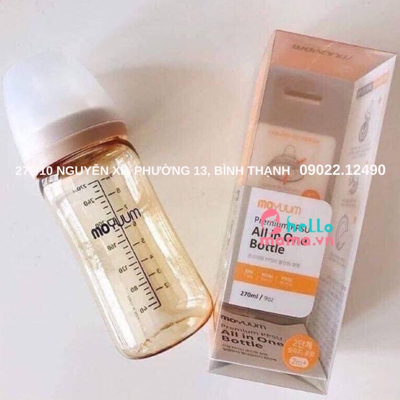 Bình sữa MOYUUM Hàn Quốc cho bé, [ Nội Địa Hàn ] có núm ti silicon, PPSU 170 &amp; 270ml