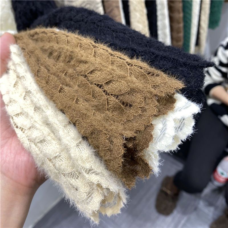 Áo Lót Lông Cừu Dày Phối Ren Thời Trang Cho Nữ