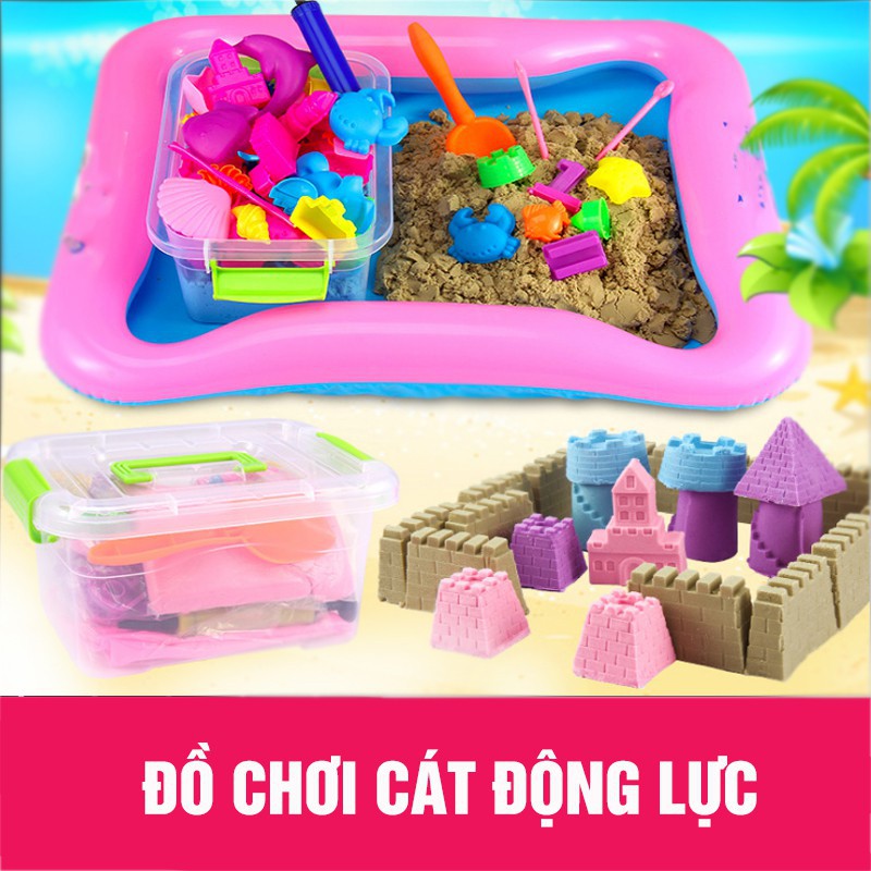 Đồ Chơi Cát Động Lực Kèm Phao và Khuôn Cho Bé - Cát Động Lực An Toàn Cho Bé.