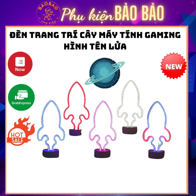 Đèn trang trí cây máy tính Gaming hình tên lửa chất lượng cao