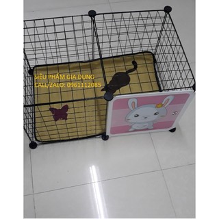 chuồng mèo,chó, thỏ lắp ghép thông minh có thể phối hợp lưới sắt và tấm nhựa