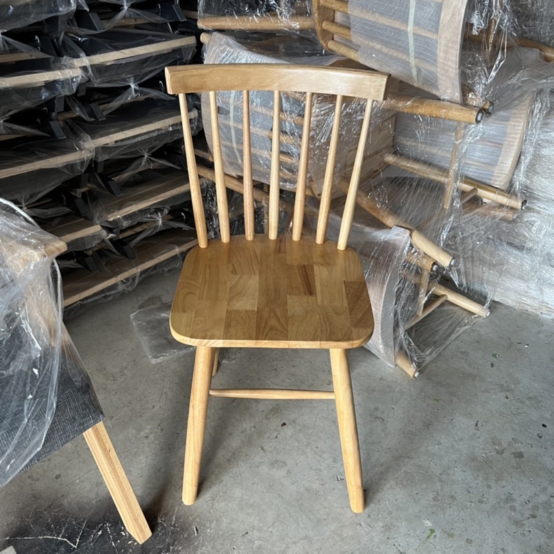 Ghế gỗ decor 7 nan gia công thủ công hoàn thiện mới , gỗ tự nhiên phủ keo chống nước và mối mọt