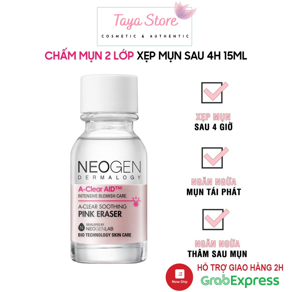 Tinh chất Chấm Mụn, Giảm Sưng Viêm Cấp Tốc Neogen Dermalogy A-Clear Soothing Pink Eraser 15ml Hàn Quốc