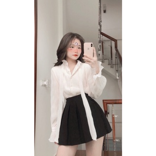 Áo sơ mi buộc nơ hàng quảng châu( ảnh thật shop chụp)