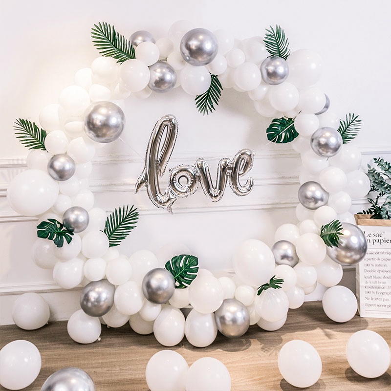 Giá đỡ bong bóng bằng nhựa màu trắng dùng trang trí tiệc sinh nhật / đám cưới DIY