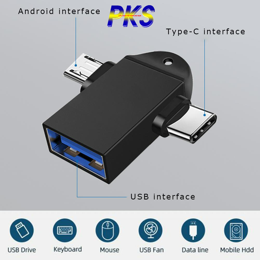 Đầu chuyển đổi OTG cổng Type C / Micro USB sang USB 3.0 2 trong 1 cao cấp tiện lợi