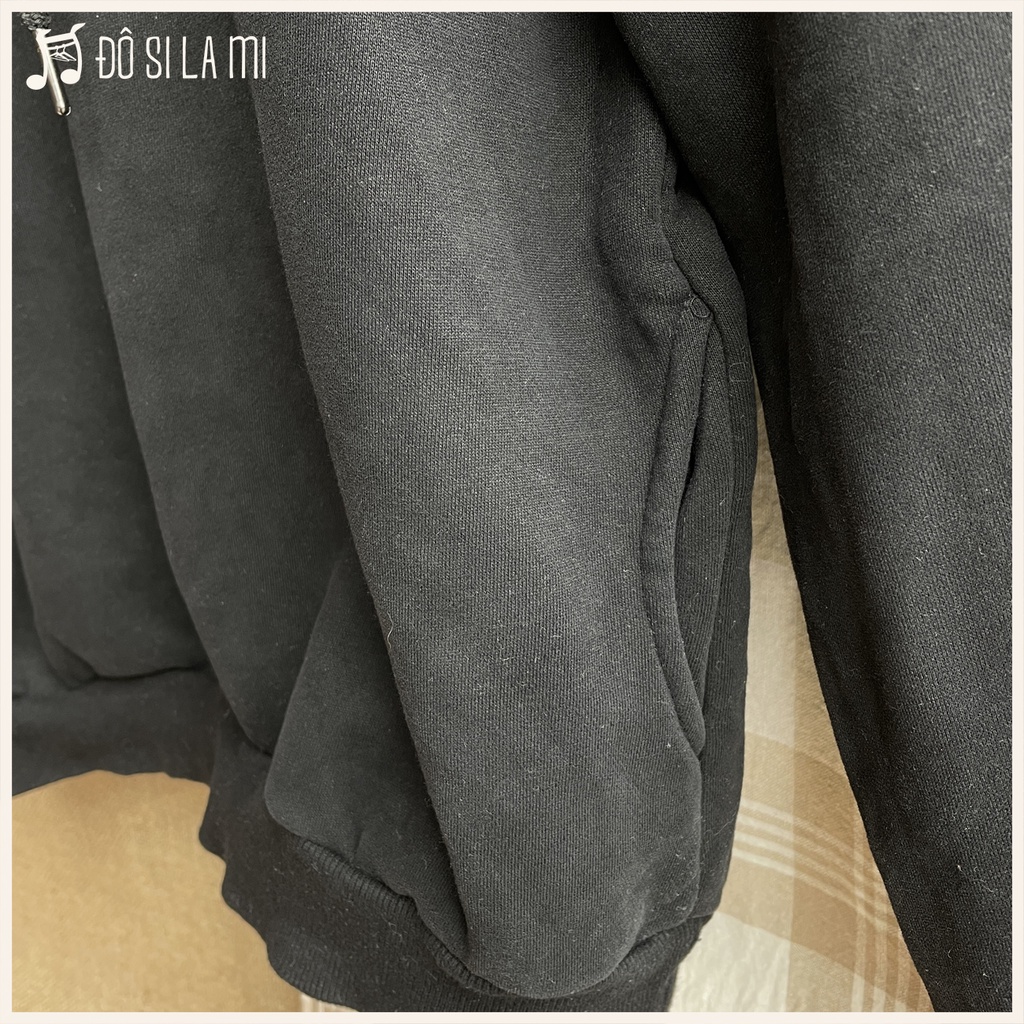 Áo Hoodie Nỉ Màu Đen Vintage | Secondhand | Đô Si La Mi | DD28 |