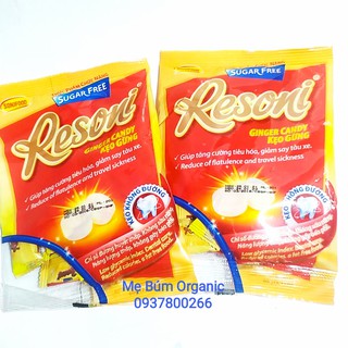 Combo 05 Gói Kẹo Gừng Resoni túi 60g - Kẹo dành cho người tiểu đường, ăn kiêng