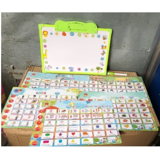 Bảng nói điện tử 5 tờ 11 chủ để cho bé (Anh - Viêt)