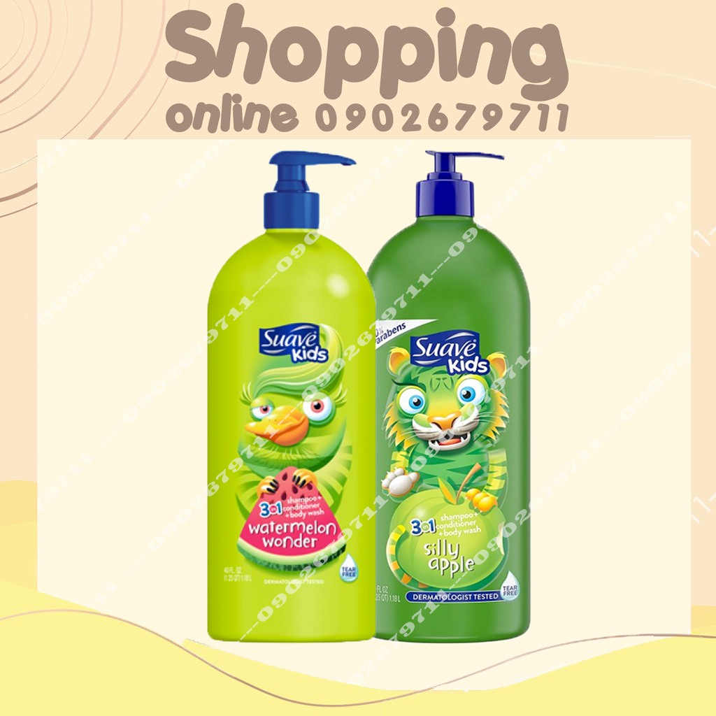 Sữa Tắm Gội Xả Trẻ Em Suave Kids 3 in 1 Mỹ - 1180ml