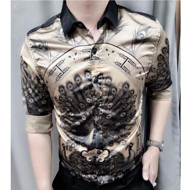 Áo sơ mi nam 3d phi lụa TCS d001