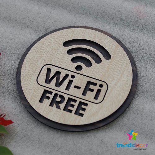 Bảng Gỗ Free Wifi Decor Quán Cafe trang trí cao cấp hiện đại