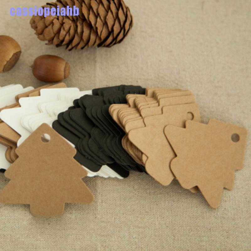 Set 50 thẻ giấy Kraft thiết kế hình cây thông noel trang trí tiệc cưới tiệc giáng sinh | BigBuy360 - bigbuy360.vn