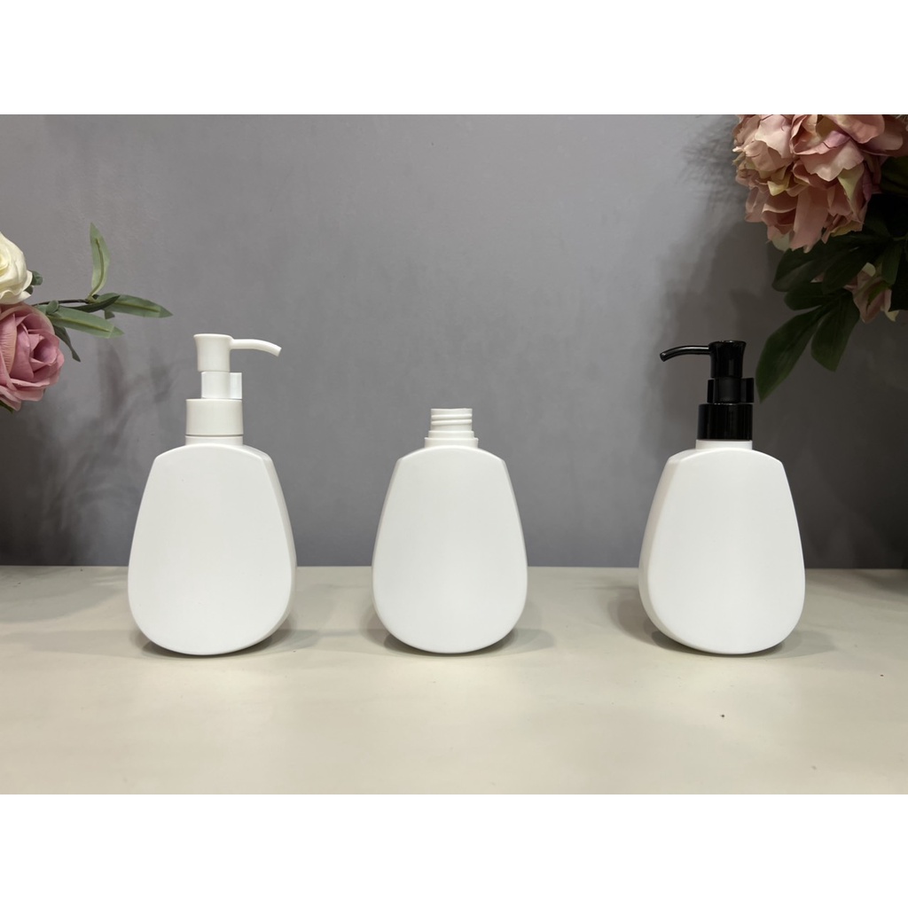 Chai Nhựa HDPE 200ml Trắng Sứ Chiết Mỹ Phẩm, Dung Dịch Dạng Lỏng, Dạng Đặc, Sữa Tắm, Dầu Gội