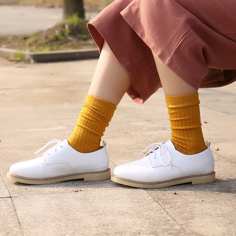 Tất Vintage len gân cao cổ