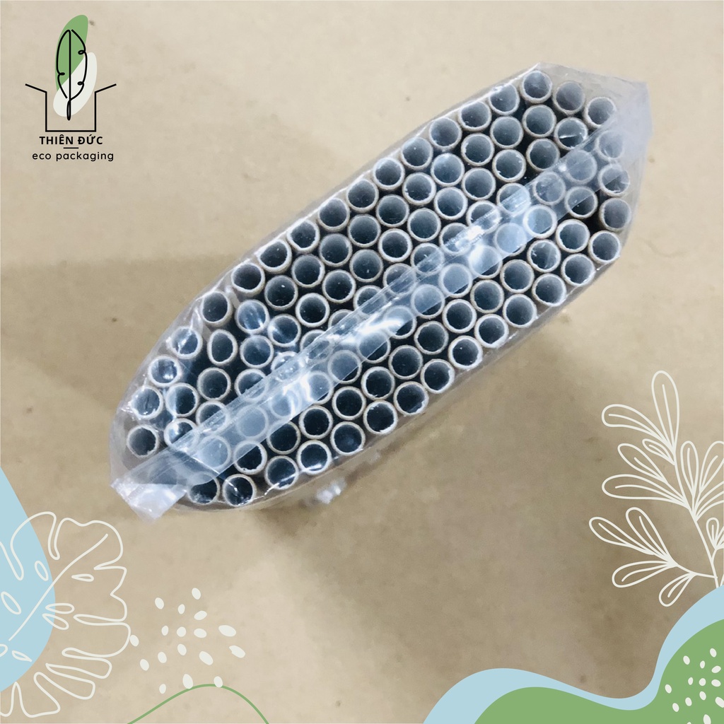 100 ỐNG HÚT GIẤY Kraft PHI 6 cm -  An toàn VSTP và thân thiện môi trường