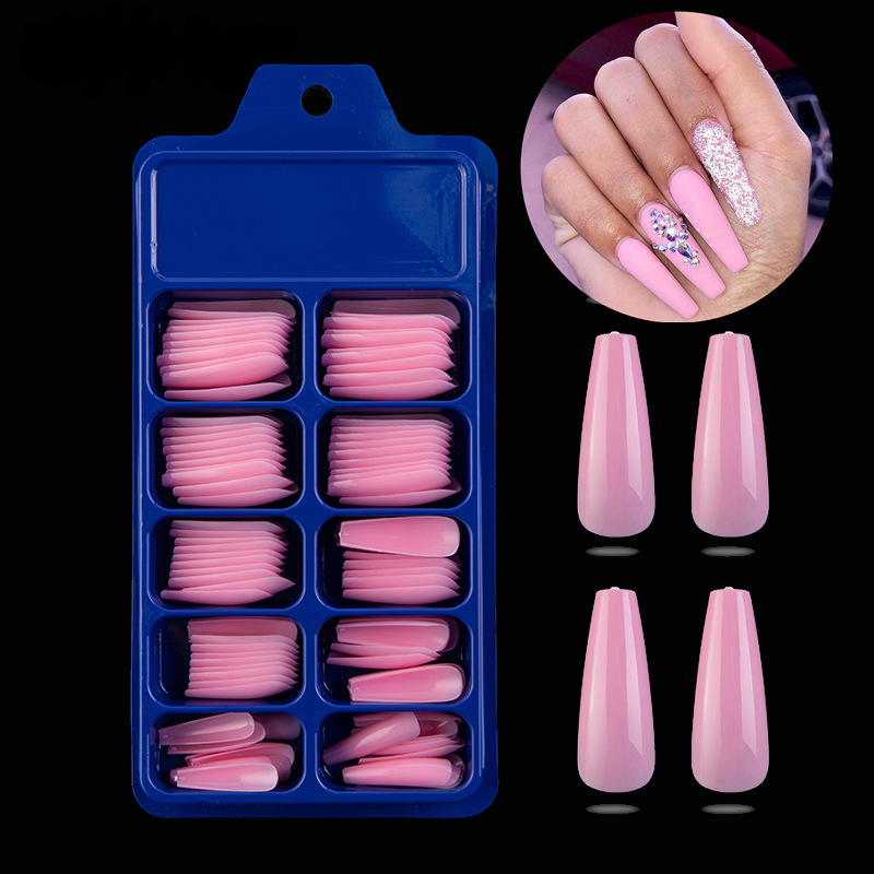 100Pcs Candy Color Fake Nails Tips/ DIY Nail Art Full Cover False Nail Tips/ Women Manicure Extension Nail Stickers