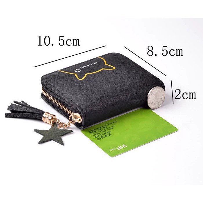 Bóp nữ Vituni ví nữ mini cầm tay thiết kế khóa kéo họa tiết mèo đẹp VN29 | BigBuy360 - bigbuy360.vn