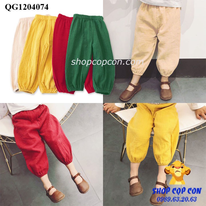 Quần alibaba bé gái chất đũi siêu mát