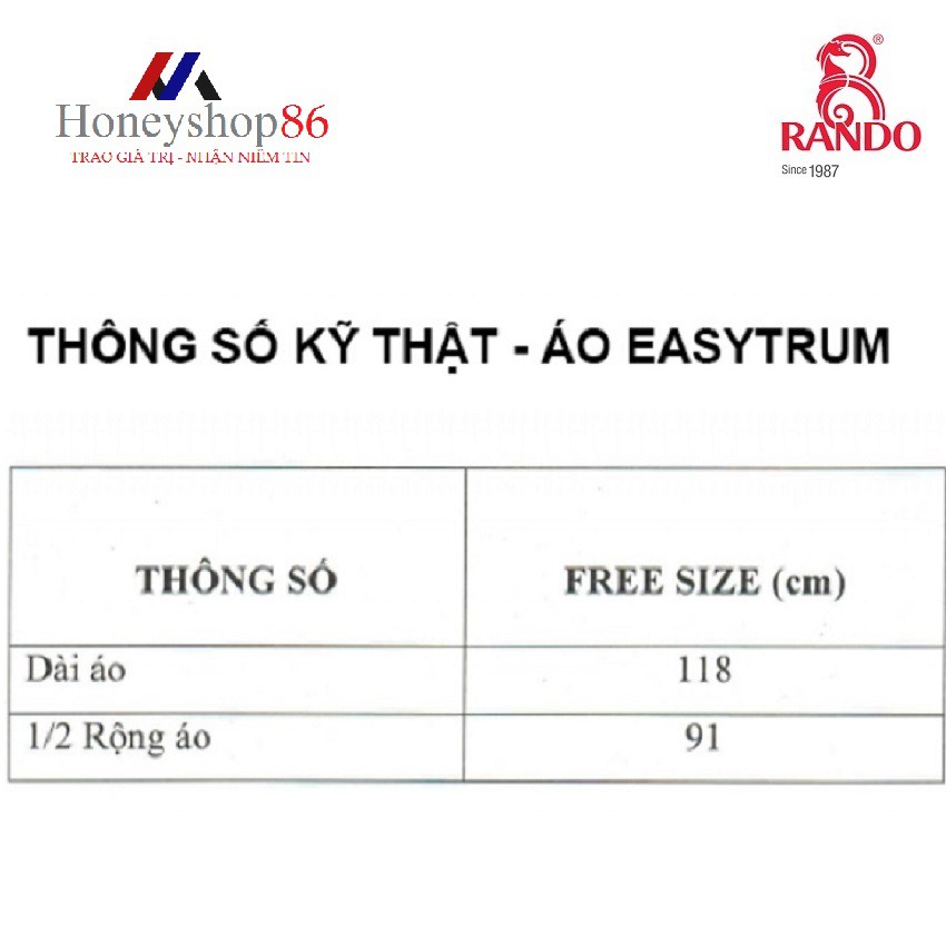 Áo mưa Rando Easy Trum “Trùm cực nhanh, bảo vệ toàn diện” APPC-10 bảo vệ bạn khi di chuyển dưới mưa HONEYSHOP86