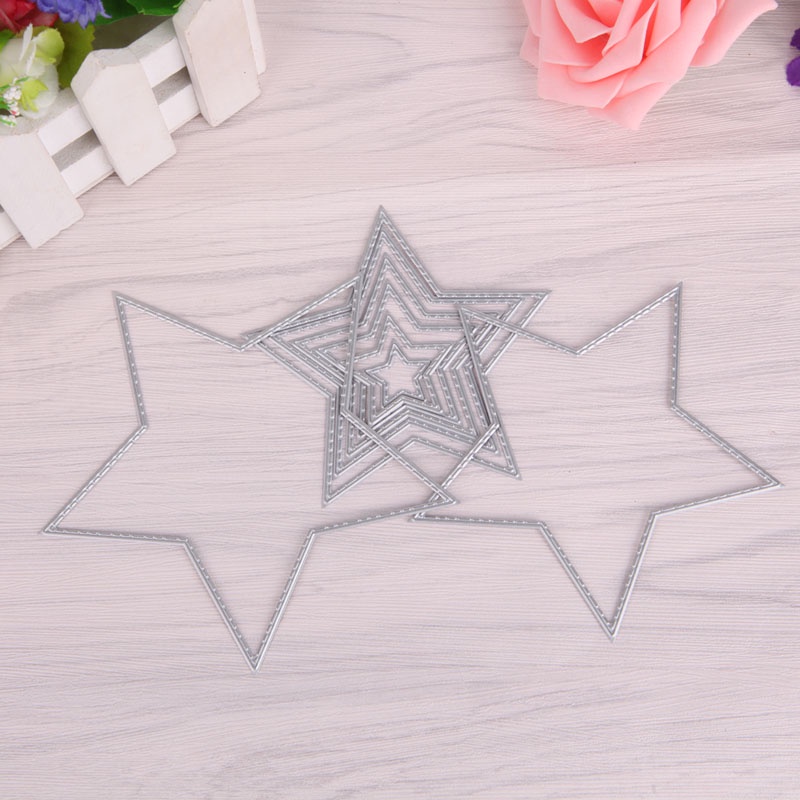 Khuôn Cắt Giấy Làm Từ Kim Loại Hình Ngôi Sao Trang Trí Scrapbook