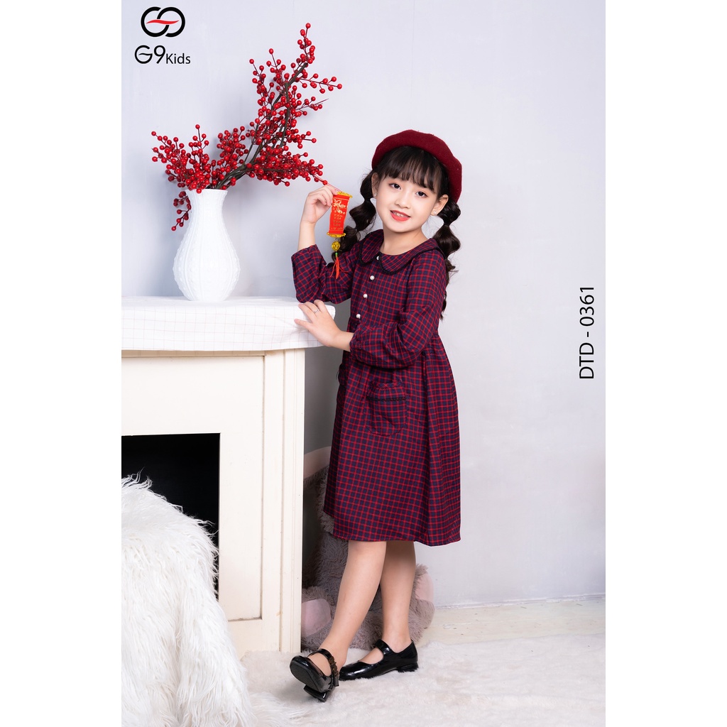 Đầm tay lỡ 0361 G9moza với chất liệu Nhung tăm tạo nên phong cách Đến trường, đi chơi Xinh xắn, đáng yêu
