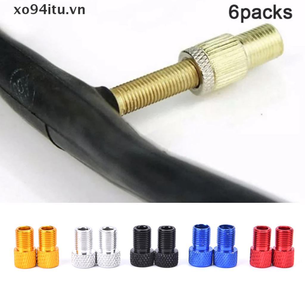 Set 6 Đầu Chuyển Đổi Van Presta Sang Schrader Bằng Nhôm Cho Xe Đạp / Xe Hơi