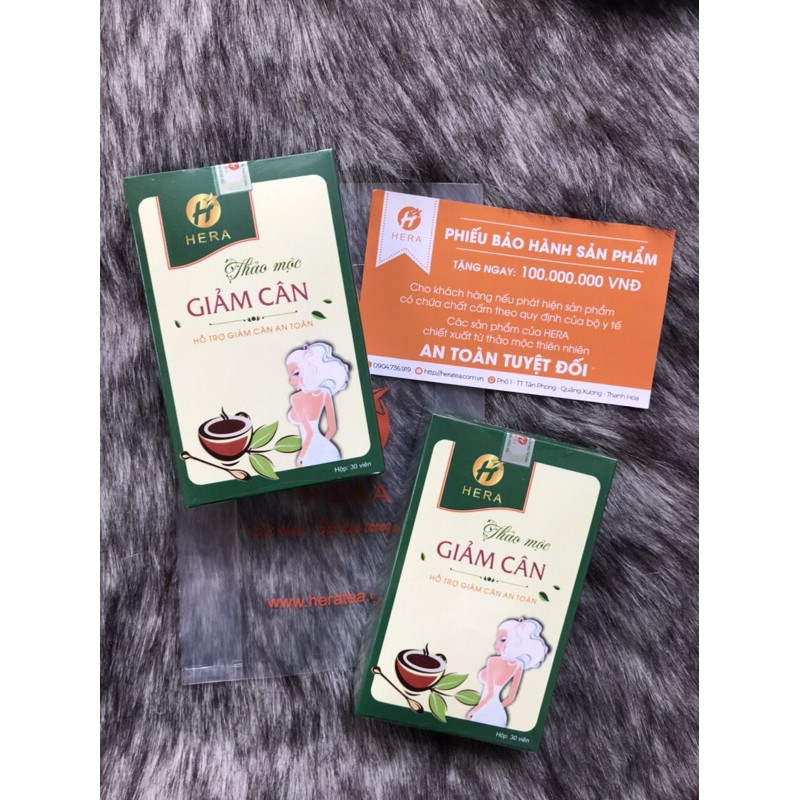 Giảm cân an toàn HERA PLUS dạng viên uống (30vien) Kèm Thẻ bảo Hành